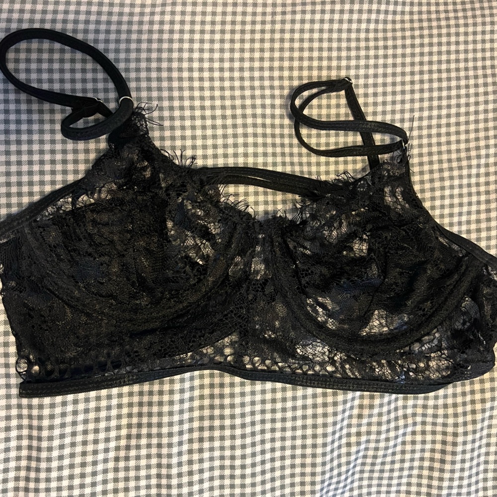 Black lace bralette
